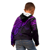 Aotearoa Polynesian Kid Hoodie with Maori Koru Purple - Wonder Print Shop