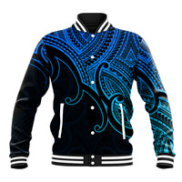Custom Aotearoa Polynesian Baseball Jacket with Maori Koru Blue LT9 - Wonder Print Shop