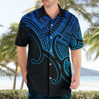 Custom Aotearoa Polynesian Hawaiian Shirt with Maori Koru Blue - Wonder Print Shop
