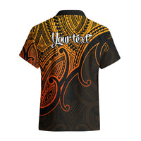 Custom Aotearoa Polynesian Hawaiian Shirt with Maori Koru Gold - Wonder Print Shop