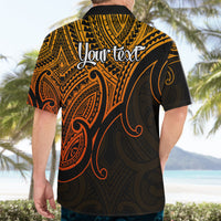 Custom Aotearoa Polynesian Hawaiian Shirt with Maori Koru Gold - Wonder Print Shop
