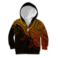 Custom Aotearoa Polynesian Kid Hoodie with Maori Koru Gold - Wonder Print Shop