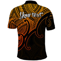 Custom Aotearoa Polynesian Polo Shirt with Maori Koru Gold - Wonder Print Shop