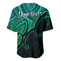 Custom Aotearoa Polynesian Baseball Jersey with Maori Koru Green LT9 - Wonder Print Shop