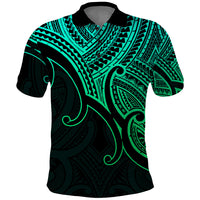 Custom Aotearoa Polynesian Polo Shirt with Maori Koru Green - Wonder Print Shop