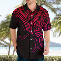 Custom Aotearoa Polynesian Hawaiian Shirt with Maori Koru Pink - Wonder Print Shop