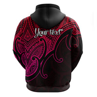 Custom Aotearoa Polynesian Hoodie with Maori Koru Pink - Wonder Print Shop