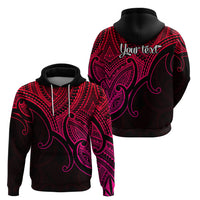 Custom Aotearoa Polynesian Hoodie with Maori Koru Pink - Wonder Print Shop
