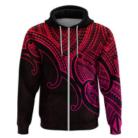 Custom Aotearoa Polynesian Hoodie with Maori Koru Pink - Wonder Print Shop