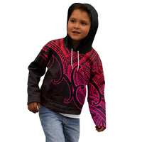 Custom Aotearoa Polynesian Kid Hoodie with Maori Koru Pink - Wonder Print Shop