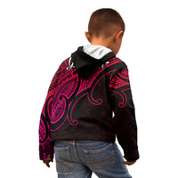 Custom Aotearoa Polynesian Kid Hoodie with Maori Koru Pink - Wonder Print Shop