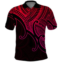 Custom Aotearoa Polynesian Polo Shirt with Maori Koru Pink - Wonder Print Shop