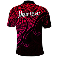 Custom Aotearoa Polynesian Polo Shirt with Maori Koru Pink - Wonder Print Shop