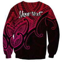 Custom Aotearoa Polynesian Sweatshirt with Maori Koru Pink - Wonder Print Shop