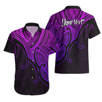 Custom Aotearoa Polynesian Hawaiian Shirt with Maori Koru Purple - Wonder Print Shop