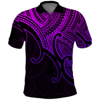 Custom Aotearoa Polynesian Polo Shirt with Maori Koru Purple - Wonder Print Shop