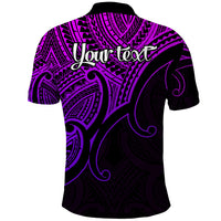 Custom Aotearoa Polynesian Polo Shirt with Maori Koru Purple - Wonder Print Shop