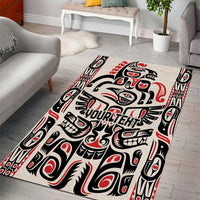 Personalized Canada Indigenous Haida Art Area Rug LT9 - Wonder Print Shop