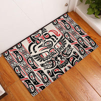 Personalized Canada Indigenous Haida Art Rubber Doormat - Wonder Print Shop