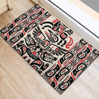 Personalized Canada Indigenous Haida Art Rubber Doormat - Wonder Print Shop