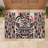 Personalized Canada Indigenous Haida Art Rubber Doormat - Wonder Print Shop
