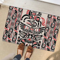 Personalized Canada Indigenous Haida Art Rubber Doormat - Wonder Print Shop