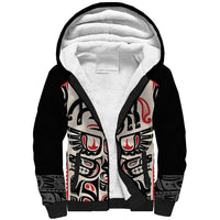 Personalized Canada Indigenous Haida Art Sherpa Hoodie - Wonder Print Shop