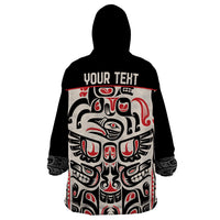 Personalized Canada Indigenous Haida Art Wearable Blanket Hoodie - Wonder Print Shop