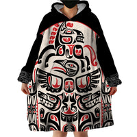 Personalized Canada Indigenous Haida Art Wearable Blanket Hoodie - Wonder Print Shop