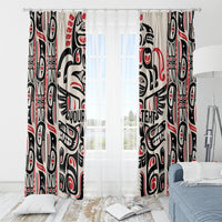 Personalized Canada Indigenous Haida Art Window Curtain - Wonder Print Shop