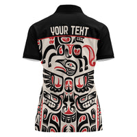 Personalized Canada Indigenous Haida Art Women Polo Shirt - Wonder Print Shop