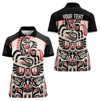 Personalized Canada Indigenous Haida Art Women Polo Shirt - Wonder Print Shop