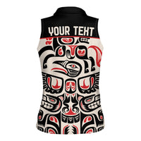 Personalized Canada Indigenous Haida Art Women Sleeveless Polo Shirt - Wonder Print Shop