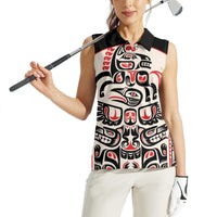Personalized Canada Indigenous Haida Art Women Sleeveless Polo Shirt - Wonder Print Shop