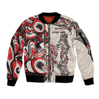 Personalized Canada Indigenous History Month Sleeve Zip Bomber Jacket - Wonder Print Shop