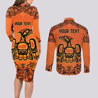 Personalized Every Child Matter Couples Matching Long Sleeve Bodycon Dress and Long Sleeve Button Shirt Canadian Native Indigenous Haida LT9 - Wonder Print Shop