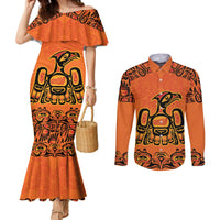Personalized Every Child Matter Couples Matching Mermaid Dress and Long Sleeve Button Shirt Canadian Native Indigenous Haida