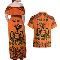 Personalized Every Child Matter Couples Matching Off Shoulder Maxi Dress and Hawaiian Shirt Canadian Native Indigenous Haida LT9 - Wonder Print Shop