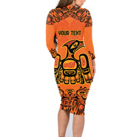 Personalized Every Child Matter Family Matching Long Sleeve Bodycon Dress and Hawaiian Shirt Canadian Native Indigenous Haida LT9 - Wonder Print Shop