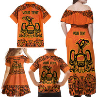 Personalized Every Child Matter Family Matching Off Shoulder Maxi Dress and Hawaiian Shirt Canadian Native Indigenous Haida LT9 - Wonder Print Shop