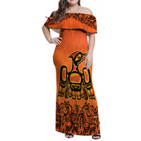Personalized Every Child Matter Family Matching Off Shoulder Maxi Dress and Hawaiian Shirt Canadian Native Indigenous Haida LT9 - Wonder Print Shop