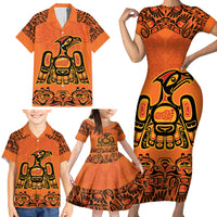 Personalized Every Child Matter Family Matching Short Sleeve Bodycon Dress and Hawaiian Shirt Canadian Native Indigenous Haida - Wonder Print Shop