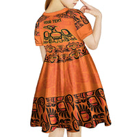 Personalized Every Child Matter Kid Short Sleeve Dress Canadian Native Indigenous Haida - Wonder Print Shop