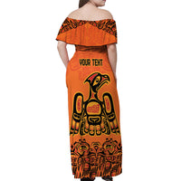 Personalized Every Child Matter Off Shoulder Maxi Dress Canadian Native Indigenous Haida - Wonder Print Shop