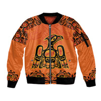 Personalized Every Child Matter Sleeve Zip Bomber Jacket Canadian Native Indigenous Haida - Wonder Print Shop