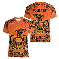 Personalized Every Child Matter Women V-Neck T-Shirt Canadian Native Indigenous Haida - Wonder Print Shop