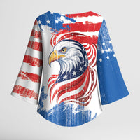 United States Flag Day Kimono Sleeve Blouse Proud To Honor The Stars And Stripes