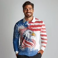 United States Flag Day Long Sleeve Polo Shirt Proud To Honor The Stars And Stripes