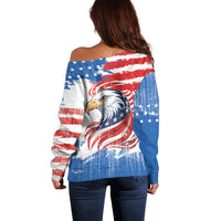 United States Flag Day Off Shoulder Sweater Proud To Honor The Stars And Stripes