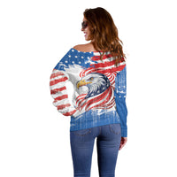 United States Flag Day Off Shoulder Sweater Proud To Honor The Stars And Stripes